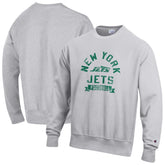 New York Jets Champion Reverse Weave Fleece Pullover Sweatshirt - Heather Gray discount