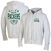 Green Bay Packers Champion Reverse Weave Full-Zip Hoodie - Heather Gray discount