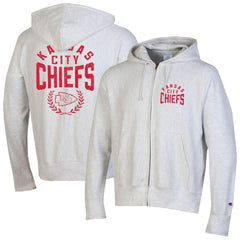 Kansas City Chiefs Champion Reverse Weave Full-Zip Hoodie - Heather Gray on sale