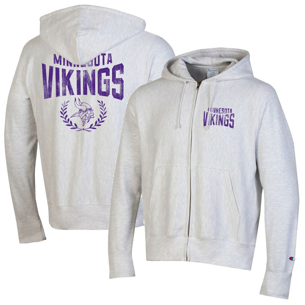 Minnesota Vikings Champion Reverse Weave Full-Zip Hoodie - Heather Gray cheap