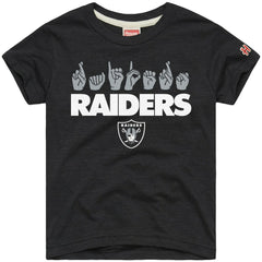 Las Vegas Raiders Homage Youth Love Sign x ASL 2.0 Tri-Blend T-Shirt - Charcoal online