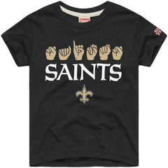 New Orleans Saints Homage Youth Love Sign x ASL 2.0 Tri-Blend T-Shirt - Charcoal sale