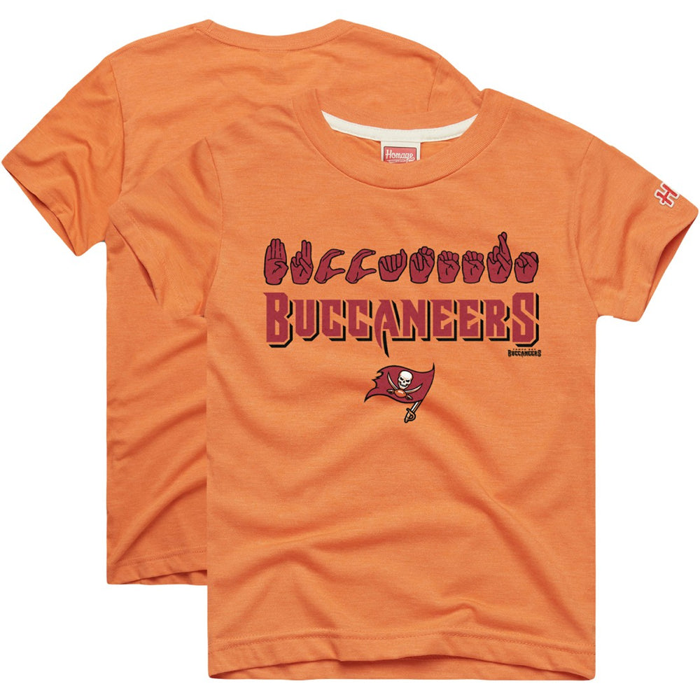 Tampa Bay Buccaneers Homage Youth Love Sign x ASL 2.0 Tri-Blend T-Shirt - Orange on sale