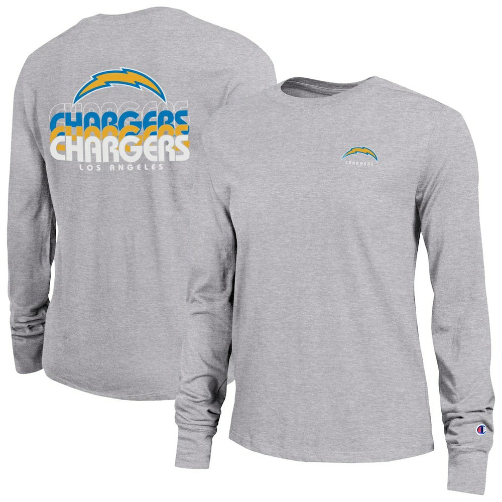 Los Angeles Chargers Champion Women's Core Long-Sleeve T-Shirt - Heather Gray discount