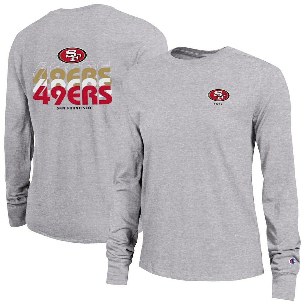 San Francisco 49ers Champion Women's Core Long-Sleeve T-Shirt - Heather Gray online