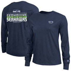 Seattle Seahawks Champion Women's Core Long-Sleeve T-Shirt - College Navy for sale