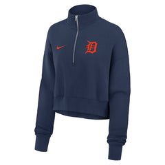 Detroit Tigers Women's Primetime Phoenix Fleece Half-Zip Sweatshirt - Navy | Nike