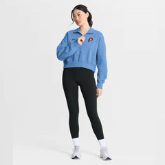 Philadelphia Phillies Women's Primetime Phoenix Fleece Half-Zip Sweatshirt - Light Blue | Nike