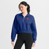 New York Mets Women's Primetime Phoenix Fleece Half-Zip Sweatshirt - Royal | Nike