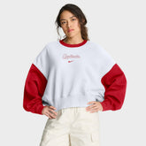 St. Louis Cardinals Women's Oversized High Hip Fleece Sweatshirt - White/Red | Nike