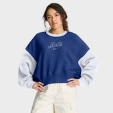 New York Mets Women's Oversized High Hip Fleece Sweatshirt - Royal/White | Nike
