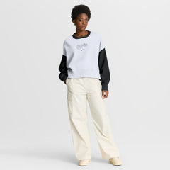 Baltimore Orioles Women's Oversized High Hip Fleece Sweatshirt - White/Black | Nike