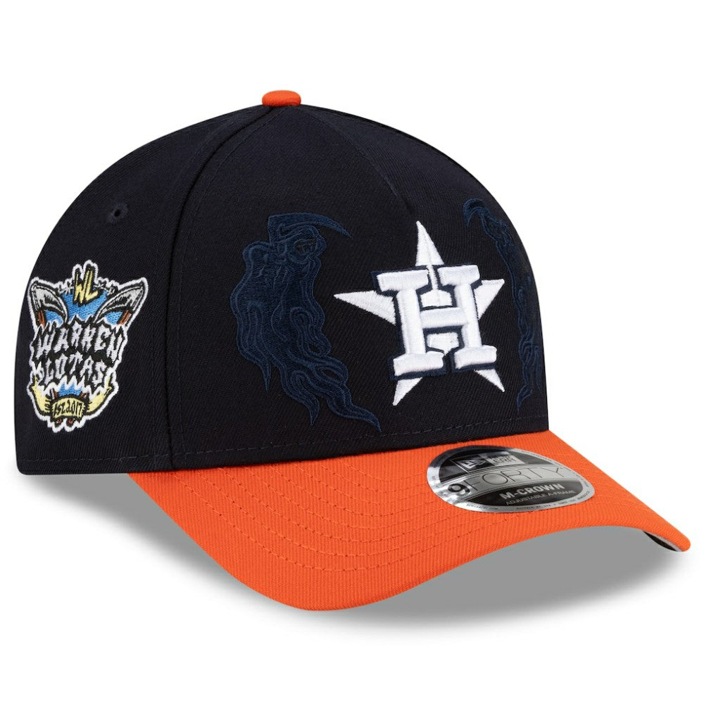 Houston Astros x Warren Lotas 9FORTY A-Frame M-Crown Adjustable Hat - Navy/Orange | New Era