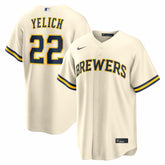 Christian Yelich Milwaukee Brewers Home Replica Jersey - Cream | Nike