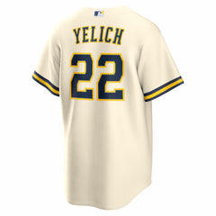 Christian Yelich Milwaukee Brewers Home Replica Jersey - Cream | Nike