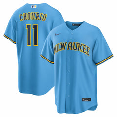 Jackson Chourio Milwaukee Brewers Road Replica Jersey - Light Blue | Nike