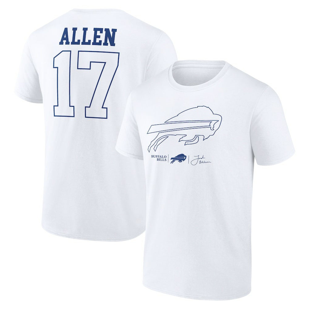 Josh Allen Buffalo Bills Tonal Name & Number T-Shirt - White sale