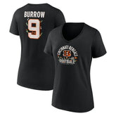 Joe Burrow Cincinnati Bengals Women's Floral Name & Number V-Neck T-Shirt - Black outlet