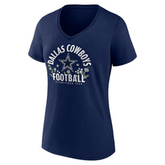 CeeDee Lamb Dallas Cowboys Women's Floral Name & Number V-Neck T-Shirt - Navy cheap