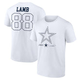 CeeDee Lamb Dallas Cowboys Tonal Name & Number T-Shirt - White on sale