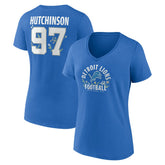 Aidan Hutchinson Detroit Lions Women's Floral Name & Number V-Neck T-Shirt - Blue sale