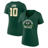 Jordan Love Green Bay Packers Women's Floral Name & Number V-Neck T-Shirt - Green sale