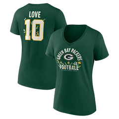 Jordan Love Green Bay Packers Women's Floral Name & Number V-Neck T-Shirt - Green sale