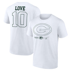 Jordan Love Green Bay Packers Tonal Name & Number T-Shirt - White cheap