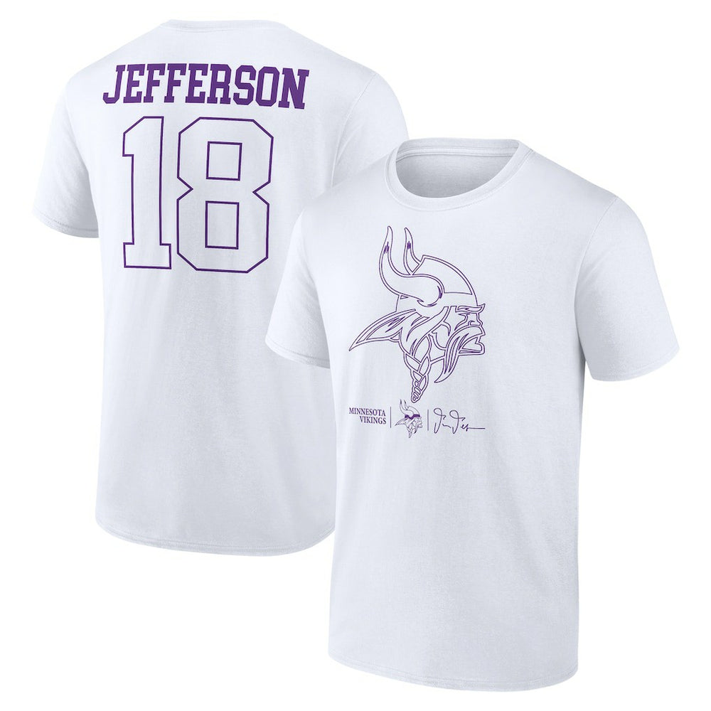 Justin Jefferson Minnesota Vikings Tonal Name & Number T-Shirt - White on sale