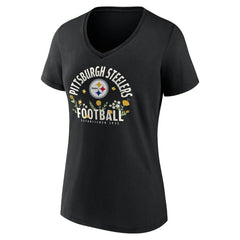 T.J. Watt Pittsburgh Steelers Women's Floral Name & Number V-Neck T-Shirt - Black discount