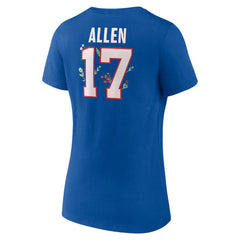 Josh Allen Buffalo Bills Women's Floral Name & Number V-Neck T-Shirt - Royal cheap