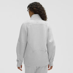 Edmonton Oilers lululemon Women's Long Scuba Oversized Half-Zip Funnel Neck Heathered Core Ultra Light Grey