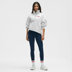 Detroit Red Wings lululemon Women's Long Scuba Oversized Half-Zip Funnel Neck Heathered Core Ultra Light Grey