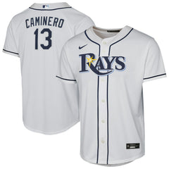 Junior Caminero Tampa Bay Rays Youth Home Replica Player Jersey - White | Nike