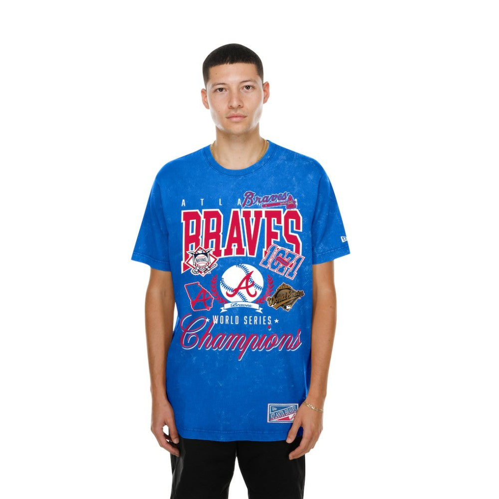Atlanta Braves Mineral Wash T-Shirt - Royal | New Era