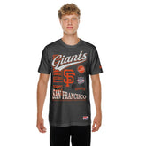 San Francisco Giants Oversized Throwback Distressed T-Shirt - Black | New Era