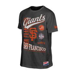 San Francisco Giants Oversized Throwback Distressed T-Shirt - Black | New Era