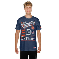 Detroit Tigers Oversized Throwback Distressed T-Shirt - Navy | New Era