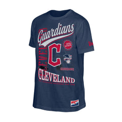 Cleveland Guardians Oversized Throwback Distressed T-Shirt - Navy | New Era