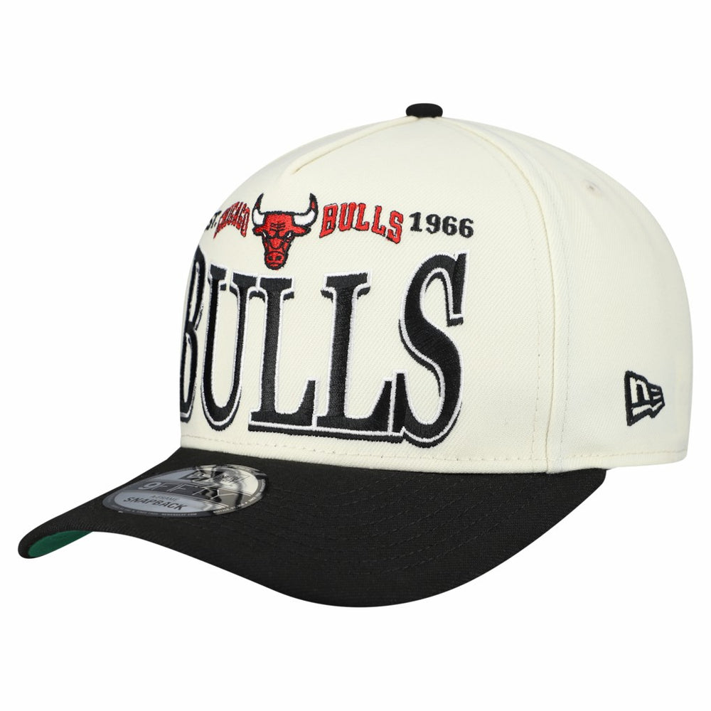 Chicago Bulls Stretched 2-Tone A-Frame 9FIFTY Adjustable Hat - Cream/Black | New Era online