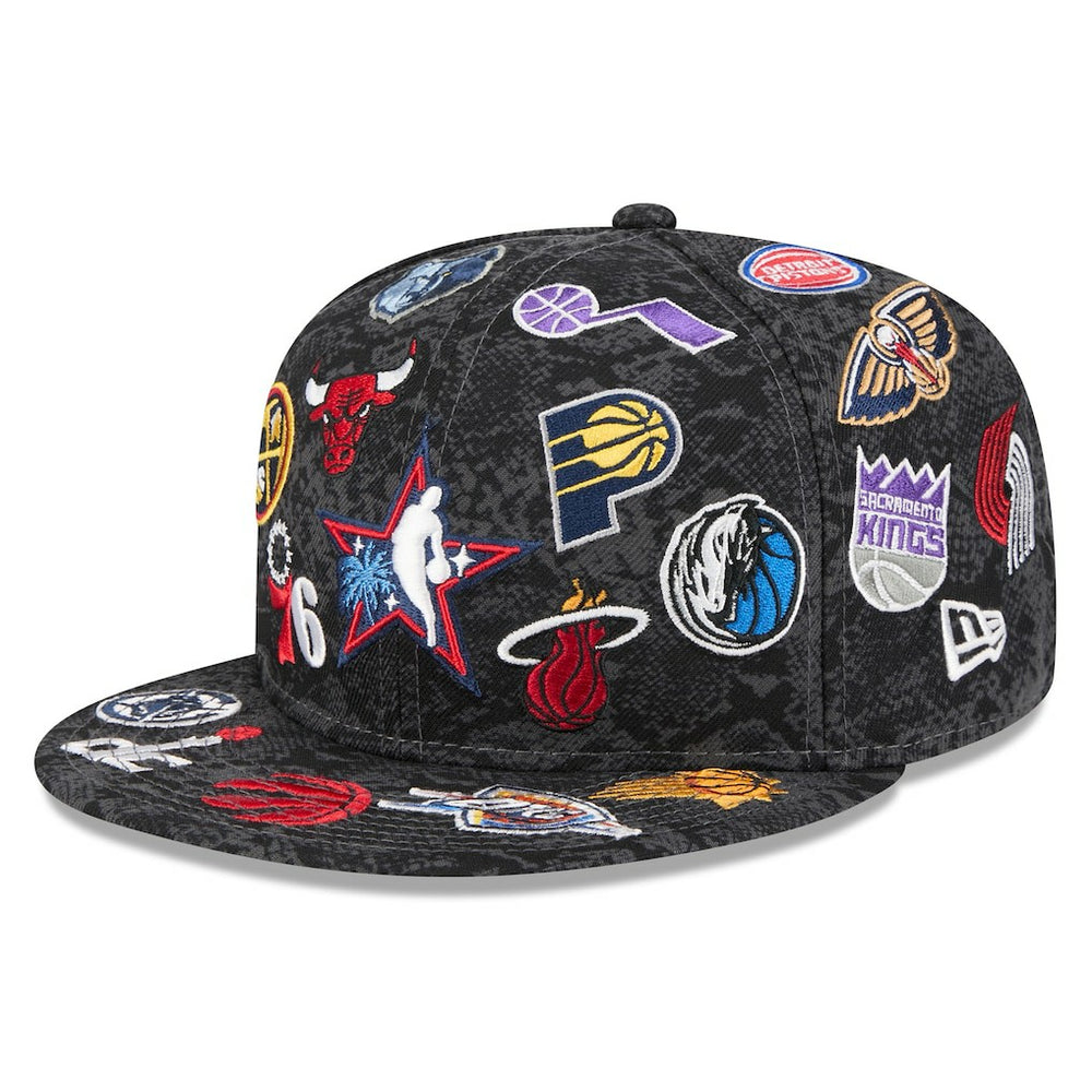 2026 NBA All-Star Game Allover Logos 59FIFTY Fitted Hat - Black | New Era on sale