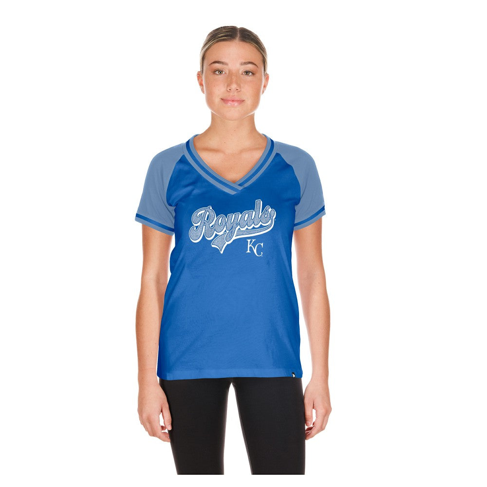 Kansas City Royals Women's Gameday V-Neck T-Shirt - Royal | New Era