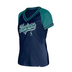 Seattle Mariners Women's Gameday V-Neck T-Shirt - Navy | New Era