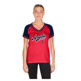 Los Angeles Angels Women's Gameday V-Neck T-Shirt - Red | New Era