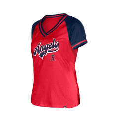 Los Angeles Angels Women's Gameday V-Neck T-Shirt - Red | New Era