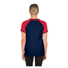 Atlanta Braves Women's Gameday V-Neck T-Shirt - Navy | New Era