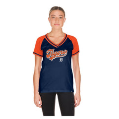 Detroit Tigers Women's Gameday V-Neck T-Shirt - Navy | New Era