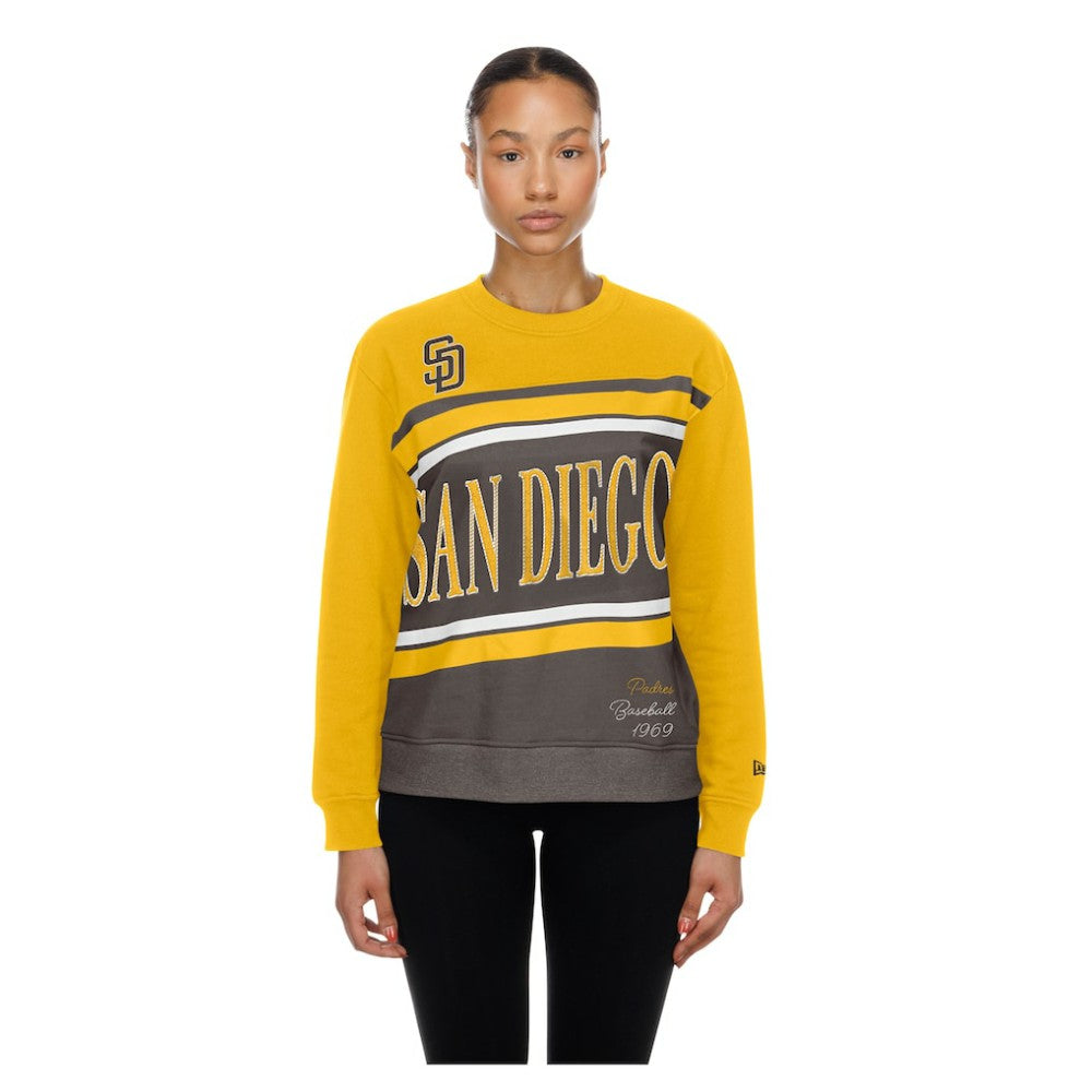 San Diego Padres Women's Gameday Fleece Sweatshirt - Brown/Gold | New Era