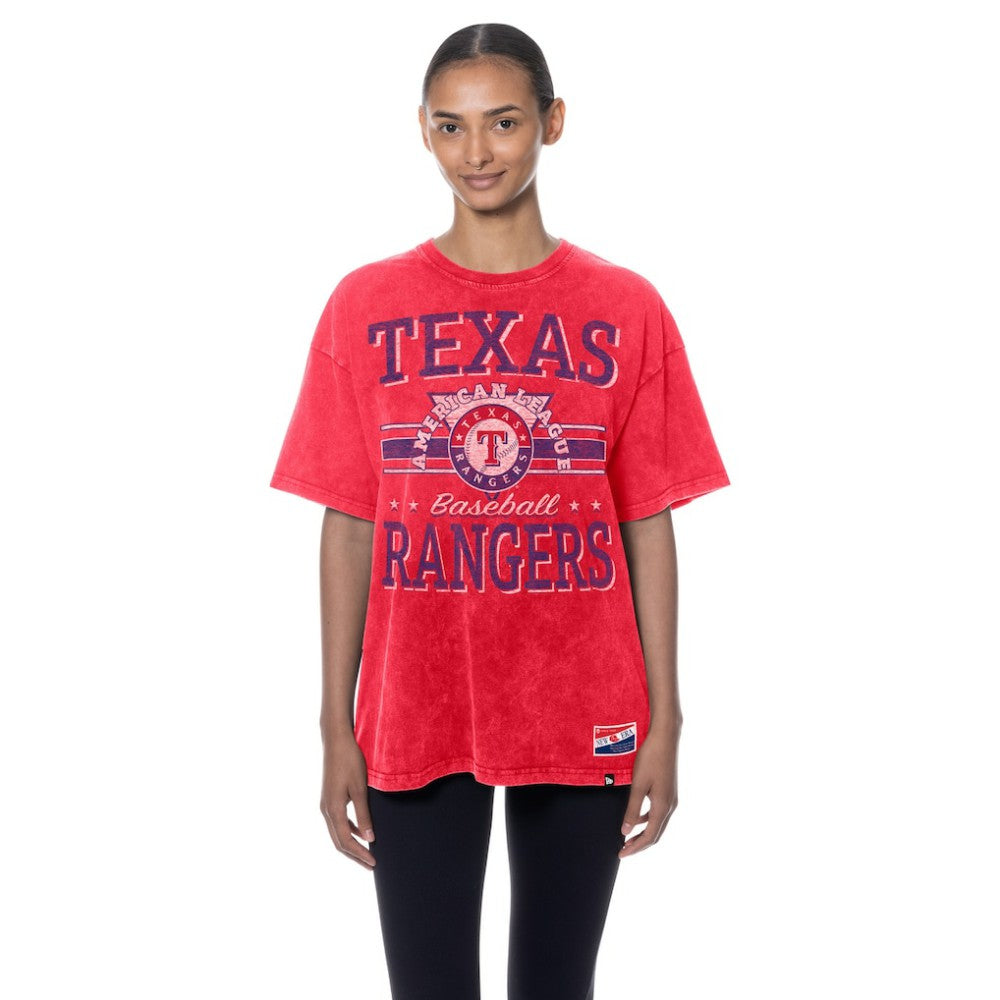 Texas Rangers Women's Oversized Boyfriend T-Shirt - Red | New Era
