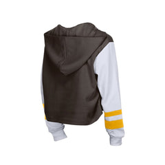 San Diego Padres Women's Boxy Lace-Up Hoodie - Brown | New Era
